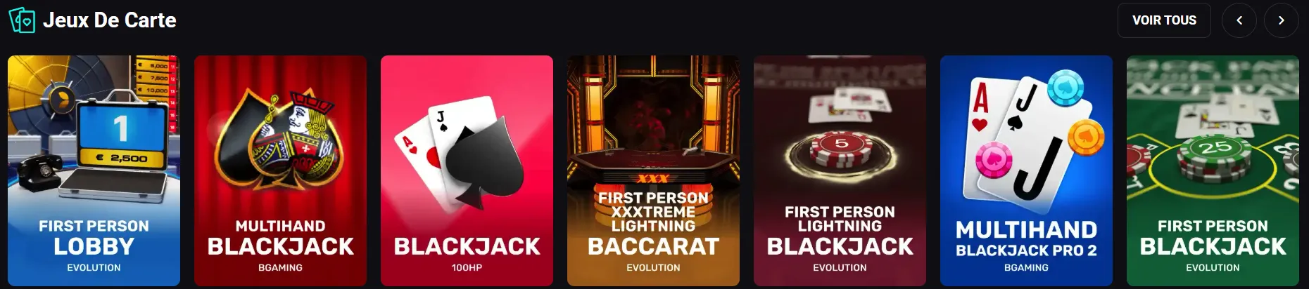 Jeux de table Bet Riviera – blackjack, roulette et baccarat en ligne